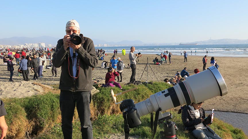 Ed with cameras on La Serena beach