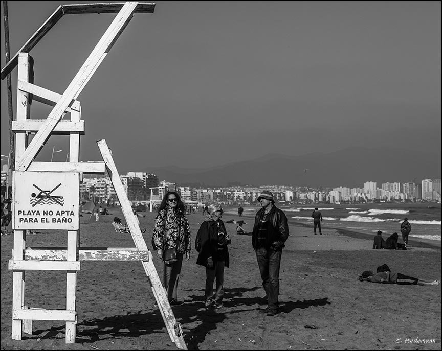 lifeguard station with warning about swimming